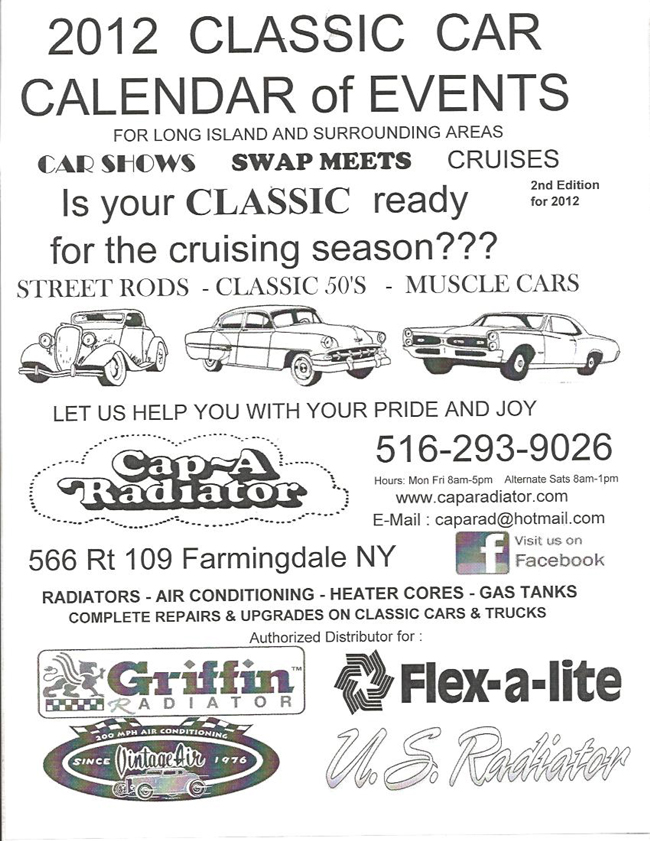 2012 Classic Car Calendar Of Events